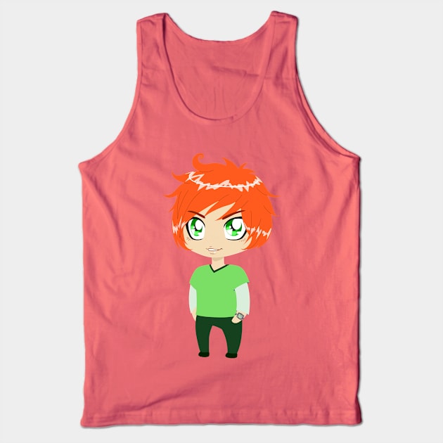 Red Headed Guy In Green Clothes Tank Top by LironPeer